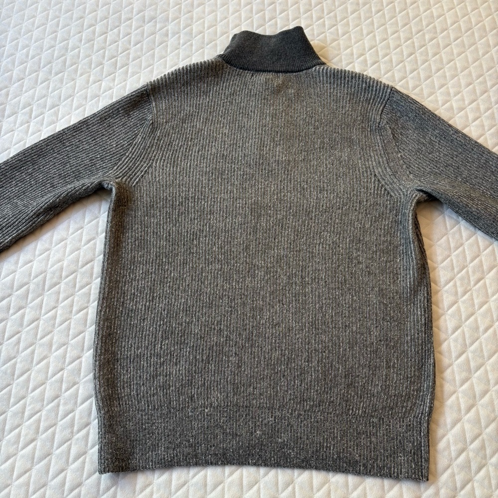 Banana Republic Italian Yarn Merino Wool Gray 1/4 Zip Men’s Sweatersize L Cozy - Picture 9 of 15
